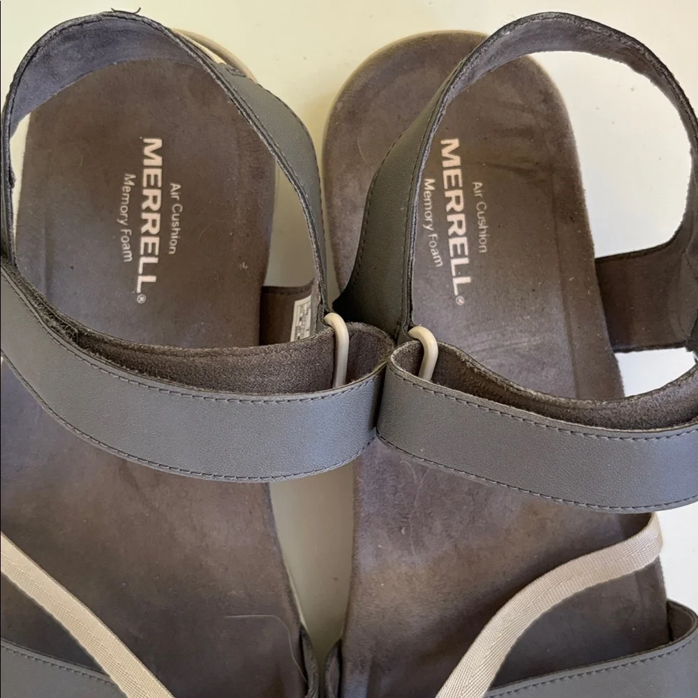Merrell Charcoal Leather  Velcro Ankle strap sandal Size 10